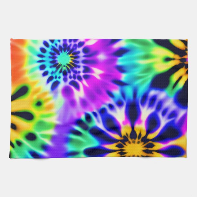 Linge De Cuisine Tie Dye Swirling Motif Design (Horizontal)