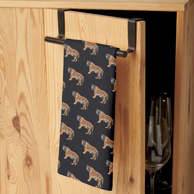 Linge De Cuisine Tigre de Sibérie (Pliage en tiers)