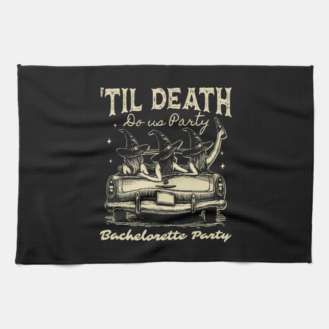 Linge De Cuisine Til Death Do Us Party Halloween D Yellow (Horizontal)