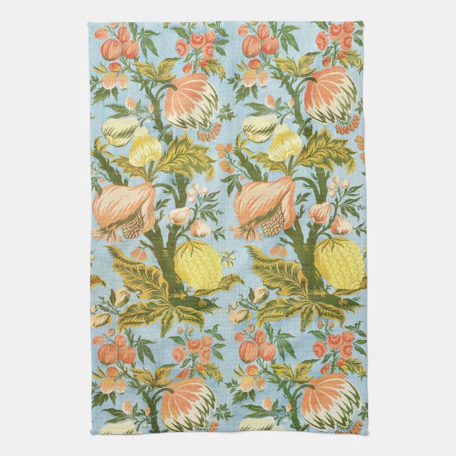 Linge De Cuisine Tissu damassé classique baroque floral fruit (Vertical)