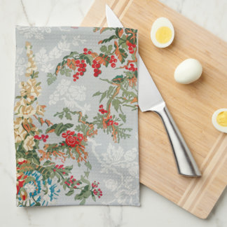 Linge De Cuisine Tissu de jardin en chinoiserie florale verte douce