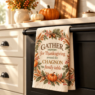 Linge De Cuisine Tissu de Thanksgiving personnalisé de ferme vintag
