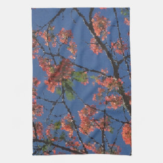 Linge De Cuisine Tissu floral, bleu
