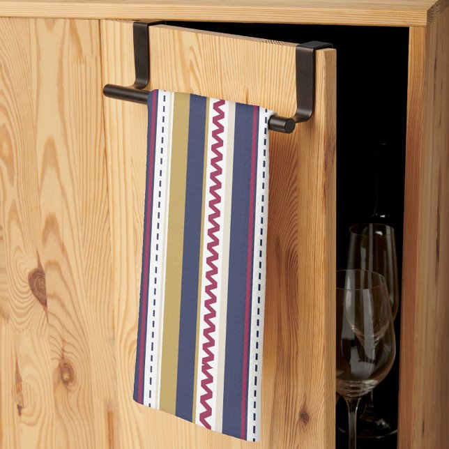 Linge De Cuisine tissu rayé vertical présentant un motif de bleu (Créateur téléchargé)