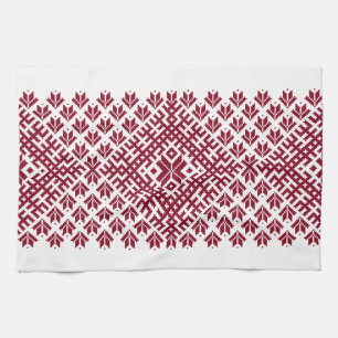 Linge De Cuisine Tissu traditionnel motif continu letton