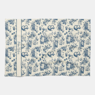 Linge De Cuisine Toile bleue française personnalisée Imprimer