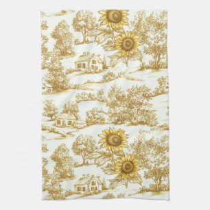 Linge De Cuisine Toile de campagne Tournesol Vintage Jaune (4)