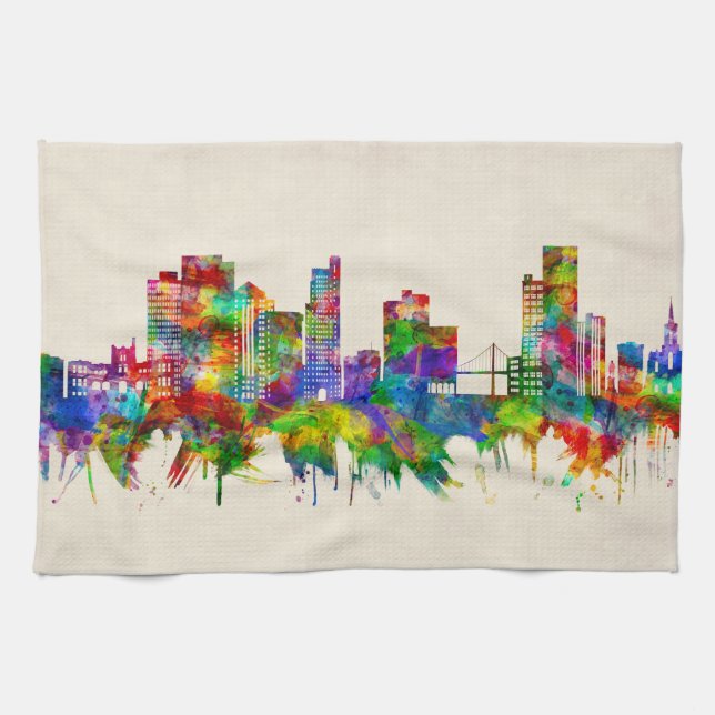 Linge De Cuisine Toledo Ohio Skyline (Horizontal)