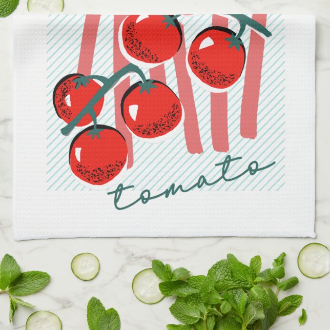 Linge De Cuisine Tomates fantaisistes d'Italie  (Plié)