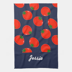Linge De Cuisine tomates rouges sur le bleu