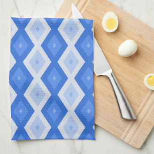 Linge De Cuisine Tons de motif de diamant bleu