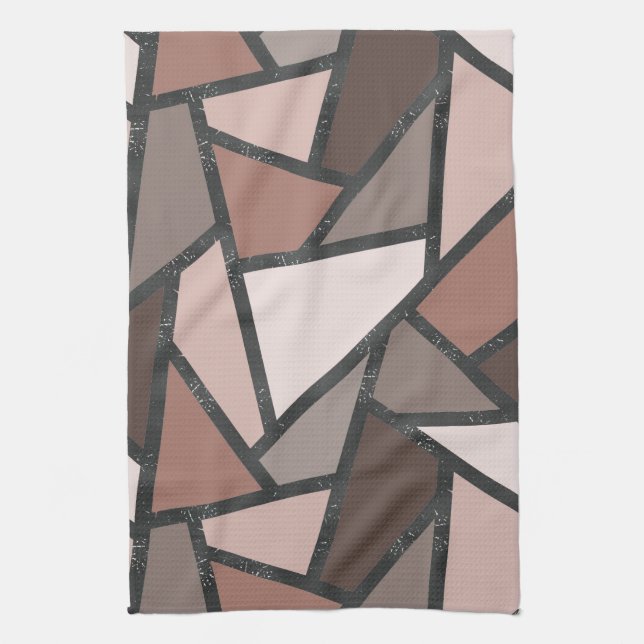 Linge De Cuisine Tons de motif en vitrail marron (Vertical)