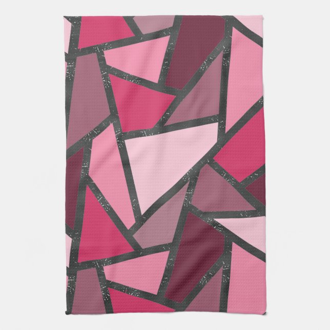 Linge De Cuisine Tons de motif en vitrail rose (Vertical)