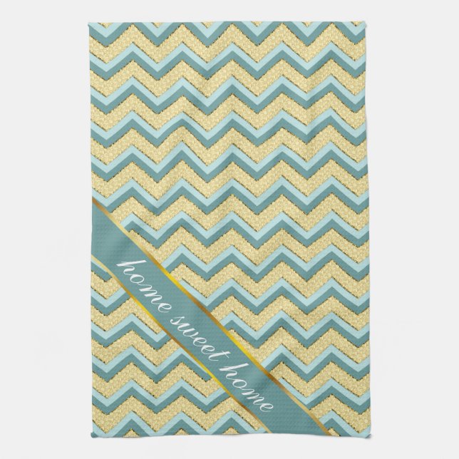 Linge De Cuisine Topaz Parties scintillant Chevron Motif (Vertical)