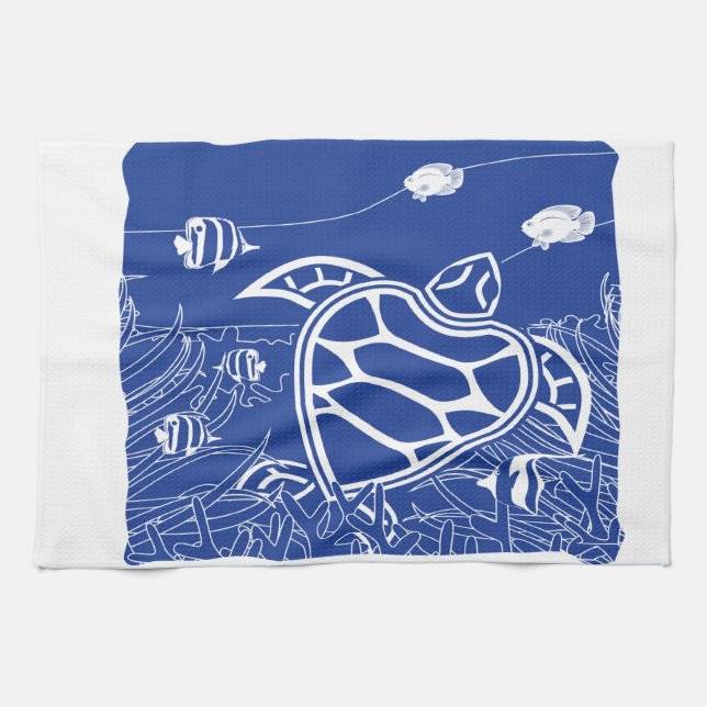 Linge De Cuisine Tortue Bleue d'Hawaï (Horizontal)