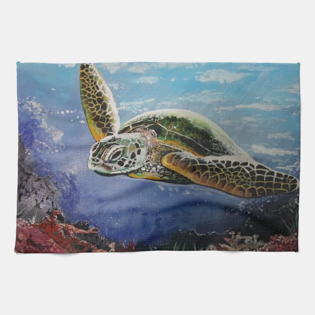 Linge De Cuisine Tortue de mer (Horizontal)