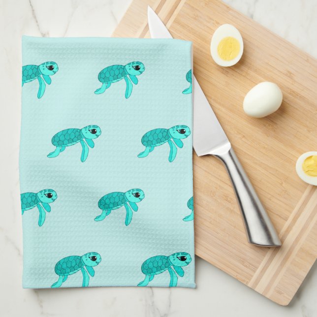 Linge De Cuisine Tortue de mer cool de Turtley (Quart Plié)