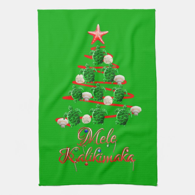 Linge De Cuisine Tortues de mer Mele Kalikimaka (Vertical)