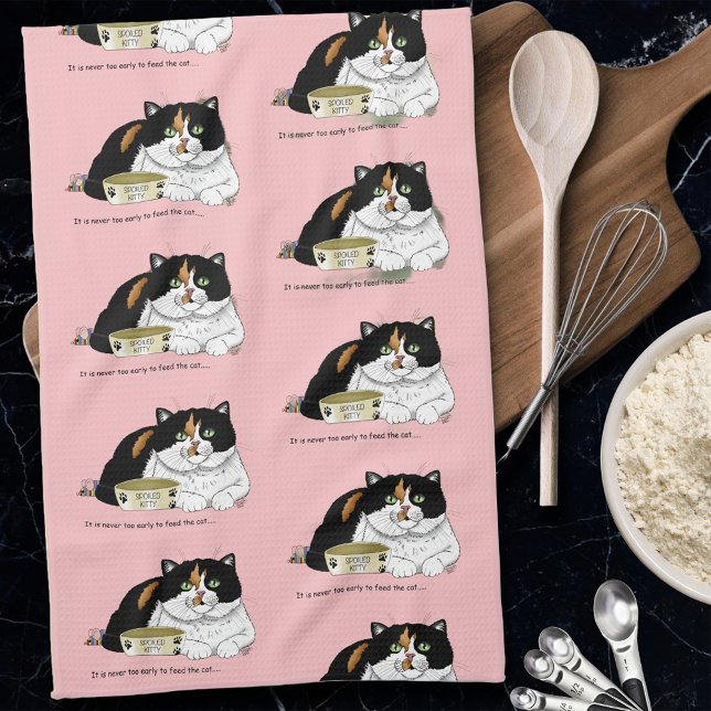 Linge De Cuisine Tôt le matin Faim Kitty (Créateur téléchargé)