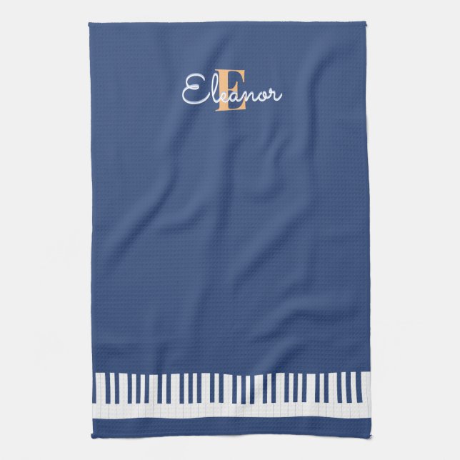 Linge De Cuisine Touches de Clavier de Piano Monogramme d'Instrumen (Vertical)