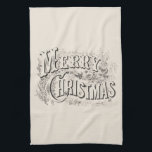 LINGE DE CUISINE TOUR À THÉ : VINTAGE "MERRY CHRISTMAS"<br><div class="desc">TOUR À THÉ : VINTAGE "MERRY CHRISTMAS"</div>