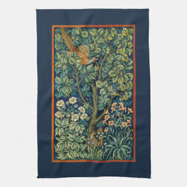 LINGE DE CUISINE TOUR À THÉ : WILLIAM MORRIS : LE PHÉASANT (Vertical)