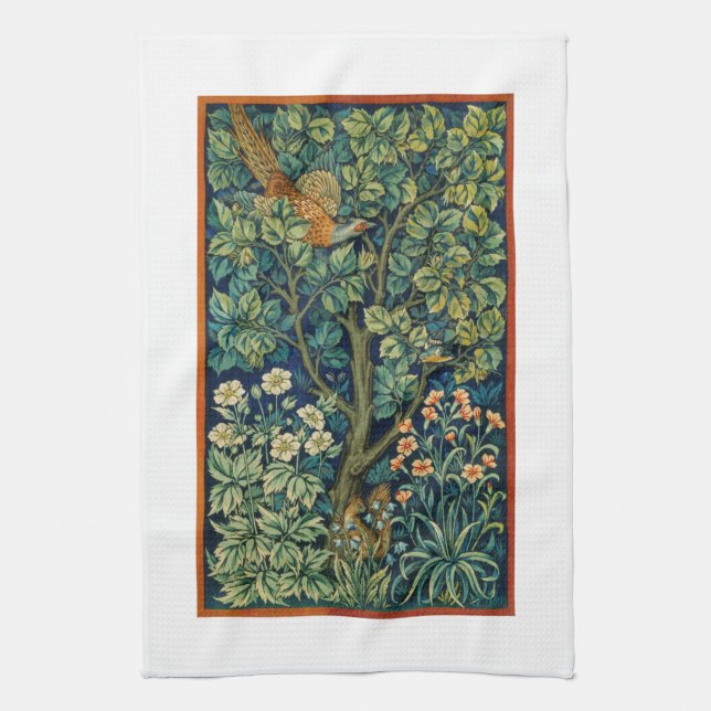 LINGE DE CUISINE TOUR À THÉ : WILLIAM MORRIS : LE PHÉASANT (Vertical)