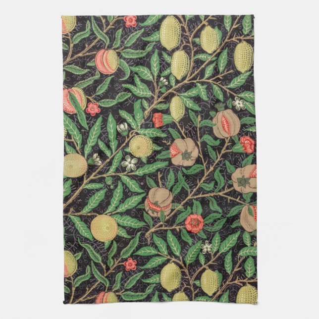 LINGE DE CUISINE TOUR À THÉ : WILLIAM MORRIS : POMEGRANATE (Vertical)