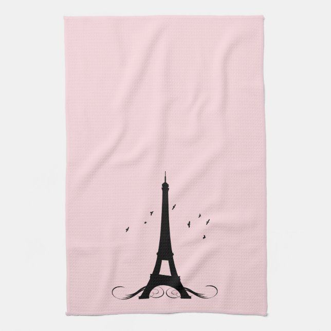 Linge De Cuisine Tour Eiffel rose de Paris (Vertical)