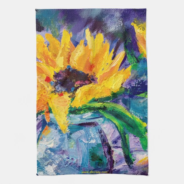 Linge De Cuisine Tournesol Blues Alaskan  (Vertical)