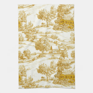 Linge De Cuisine Tournesol Campagne Toile Vintage Jaune (6)