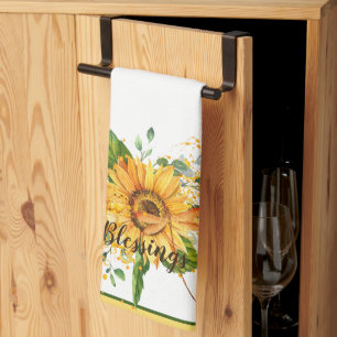 Linge De Cuisine Tournesol et libellule chute personnalisée