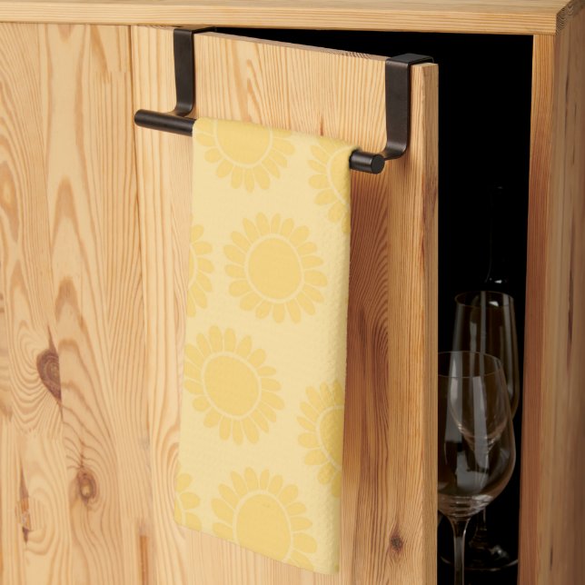 Linge De Cuisine Tournesol Jaune Clair Fleurit 1 (Pliage en tiers)