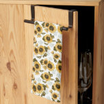 Linge De Cuisine Tournesol jaune rustique<br><div class="desc">Serviette de cuisine fleurie rustique pour la saison d'automne avec aquarelle illustration de tournesols jaunes à l'haleine de bébé.</div>