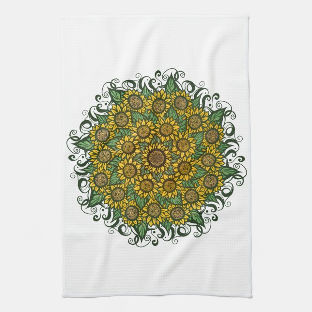 Linge De Cuisine Tournesol Mandala Nature Lover Tournesols Floral (Vertical)
