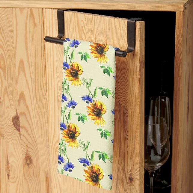Linge De Cuisine Tournesols  (Pliage en tiers)