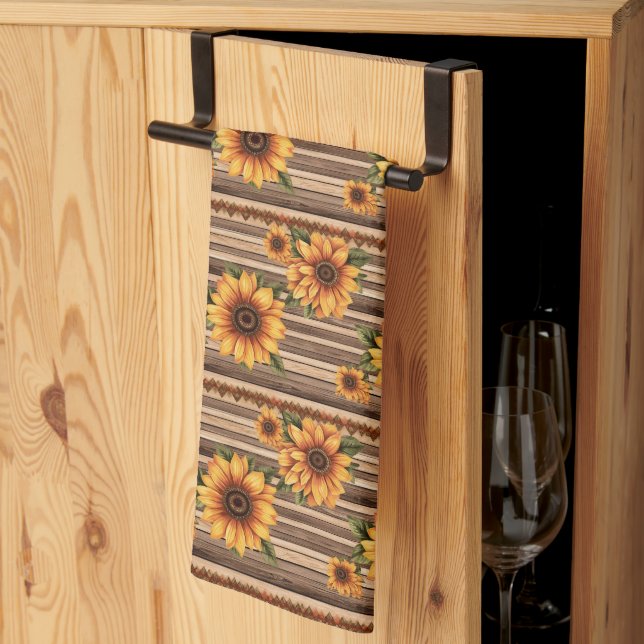 Linge De Cuisine Tournesols de campagne (Pliage en tiers)