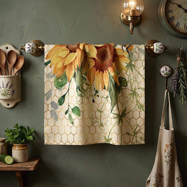 Linge De Cuisine Tournesols et abeilles  (Créateur téléchargé)