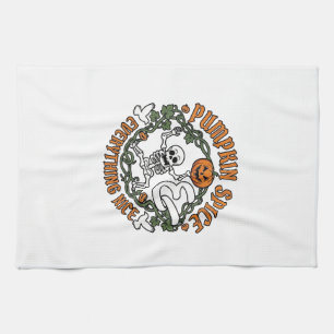 Linge De Cuisine Tout Citrouille Épice Nice Halloween Squelette V