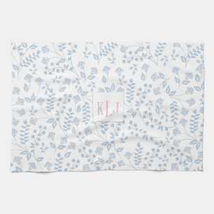 Linge De Cuisine Towel de cuisine à motif floral bleu 16" x 24"