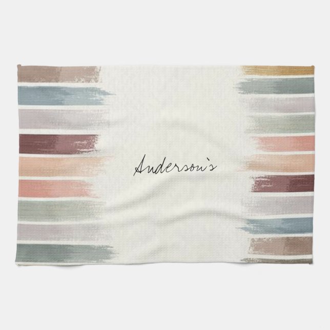 Linge De Cuisine Towel de cuisine à rayures beige (Horizontal)