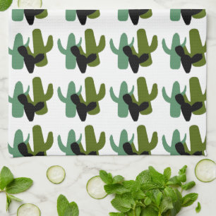 Linge De Cuisine Towel de cuisine Cactus Saguaro du désert Rétro