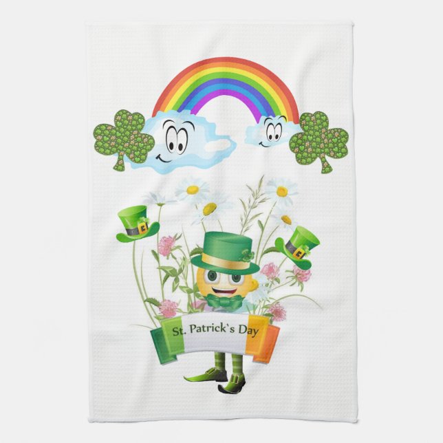 Linge De Cuisine Towel de cuisine de la Saint-Patrick Leprechaun (Vertical)