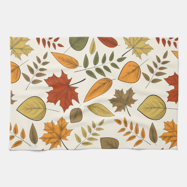 Linge De Cuisine Towel de cuisine de Thanksgiving pour feuillage d' (Horizontal)