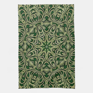 Linge De Cuisine Towel de cuisine décoratif vert or pour les fêtes
