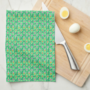 Linge De Cuisine Towel de cuisine en microfibre floral craie pastel