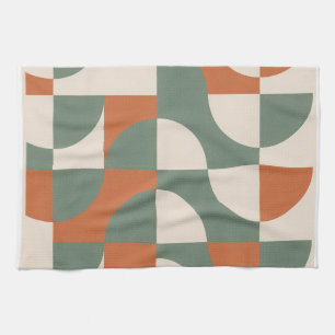 Linge De Cuisine Towel de cuisine géométrique rétro moderne