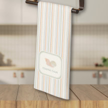 Towel de cuisine rayures calmes côtières et coquil