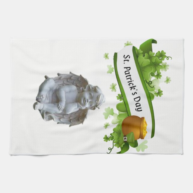 Linge De Cuisine Towel de cuisine Saint-Patrick ange (Horizontal)
