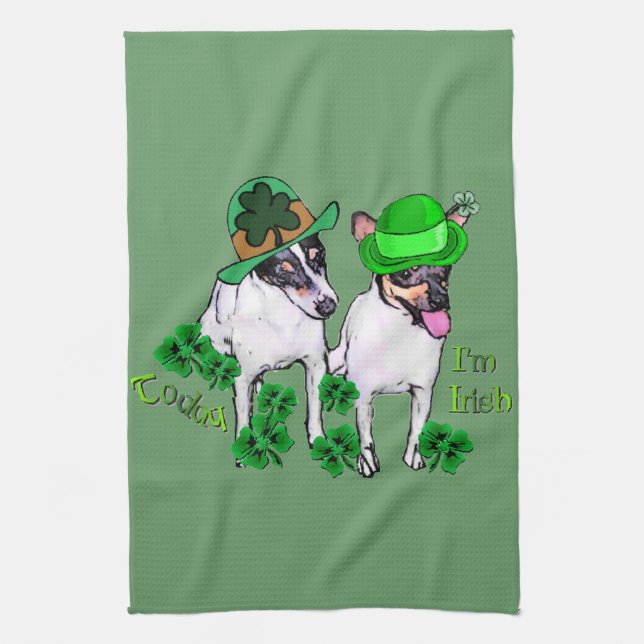 Linge De Cuisine Toy Fox Terrier St Pattys (Vertical)